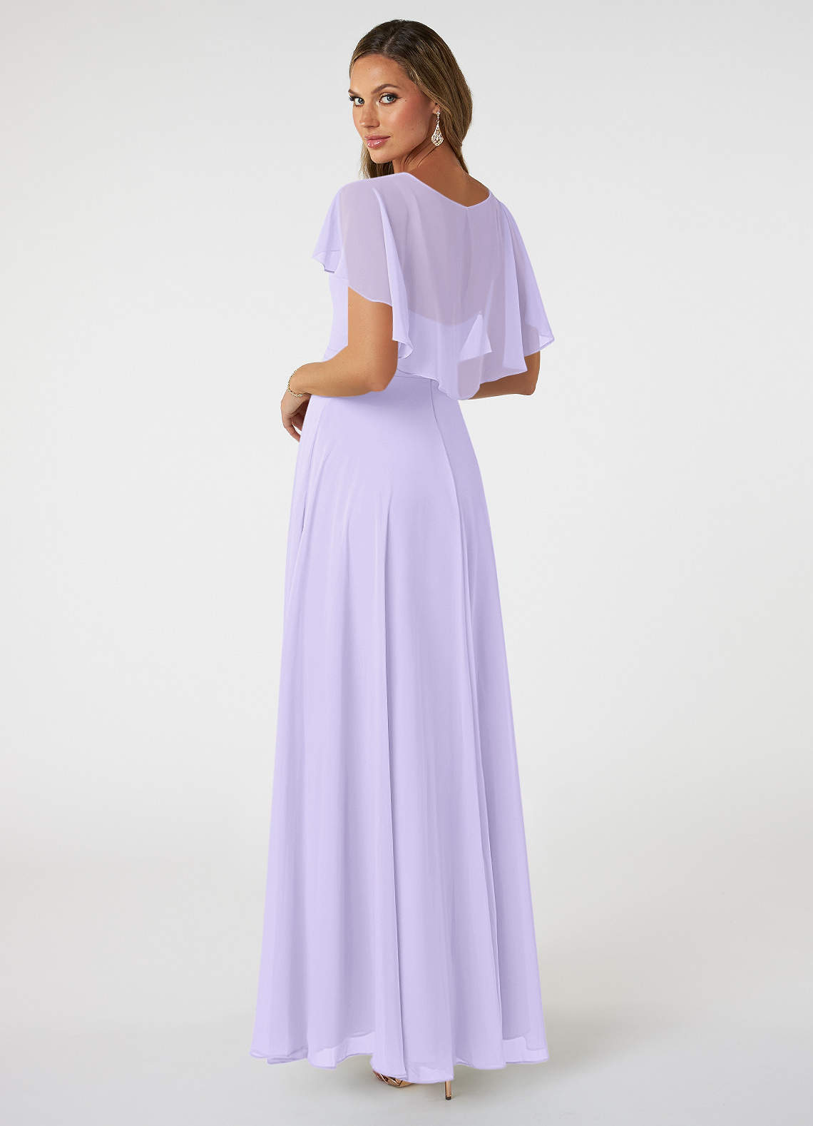Azazie Jamie Bridesmaid Dresses A-Line Chiffon Floor-Length Dress image1