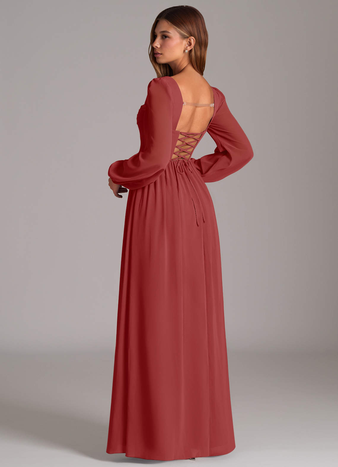 rust pink bridesmaid dresses BABARONI Sheath High Neck Stretch Satin Dress Dusty Rose, Dusty Rose / US0 main image 1