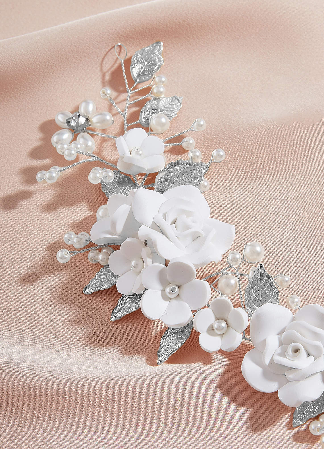 front Porcelain Floral Hair Clip
