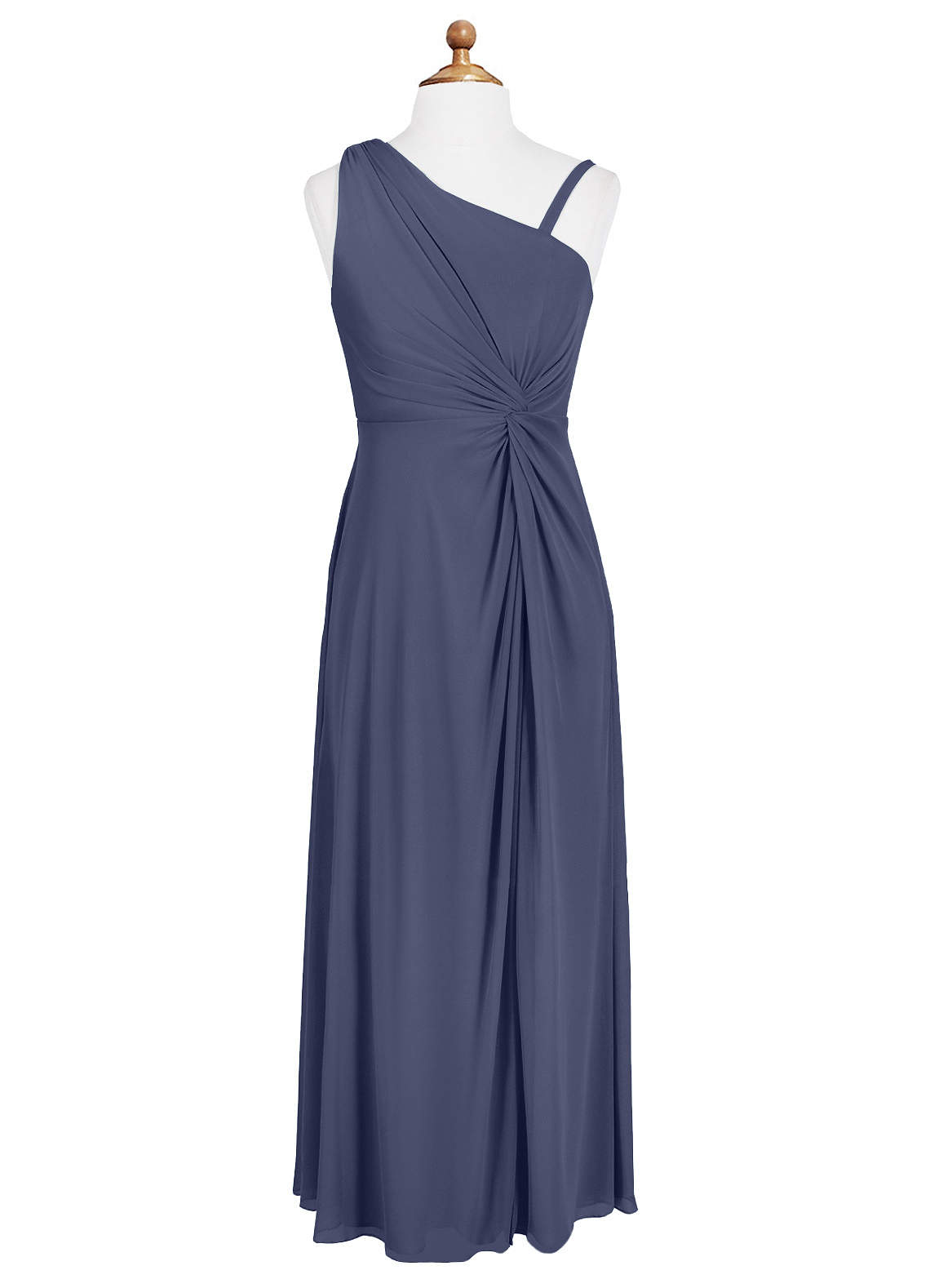 Azazie Brooke Junior Stormy A-Line Pleated Mesh Dress image4