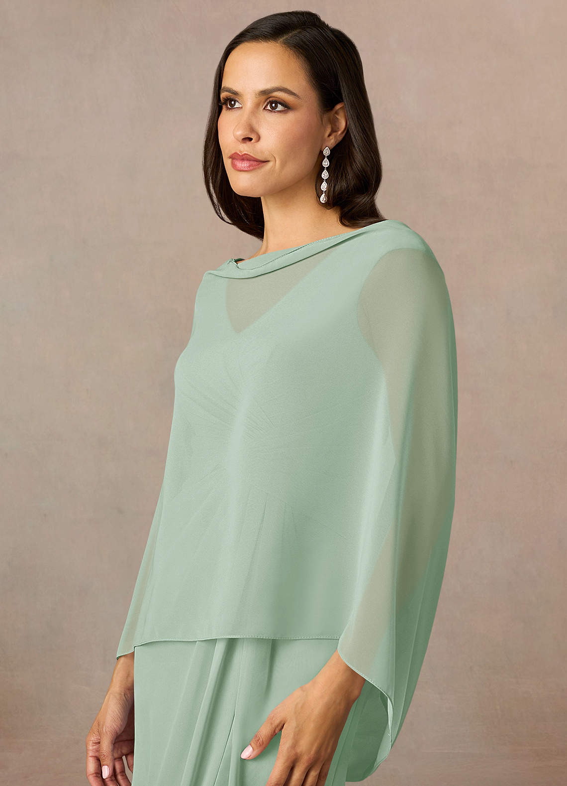 front Azazie Matching Color Sarah Chiffon Wrap