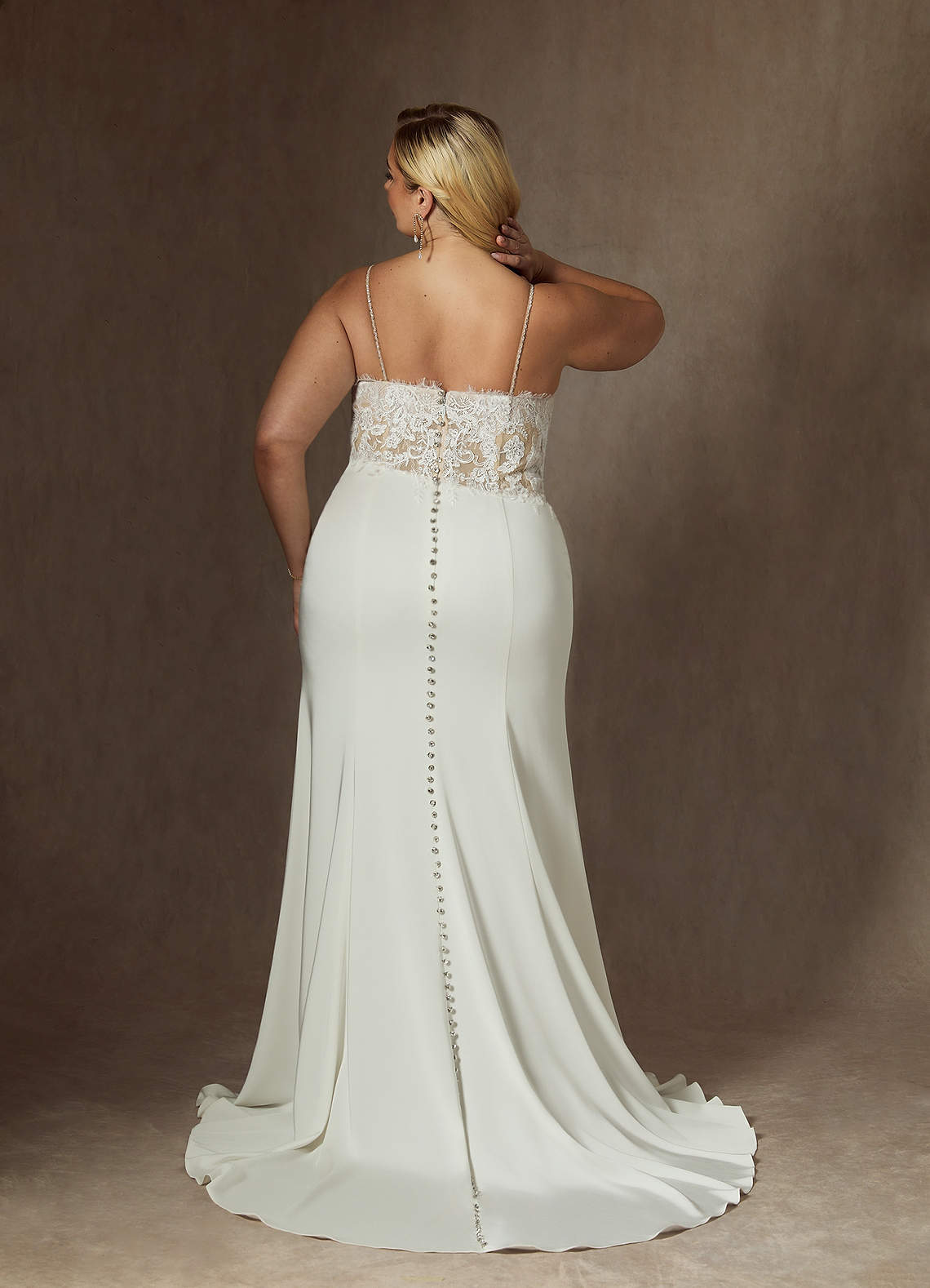 Azazie Nyx Diamond White Champagne Mermaid V-Neck Sequins Stretch
