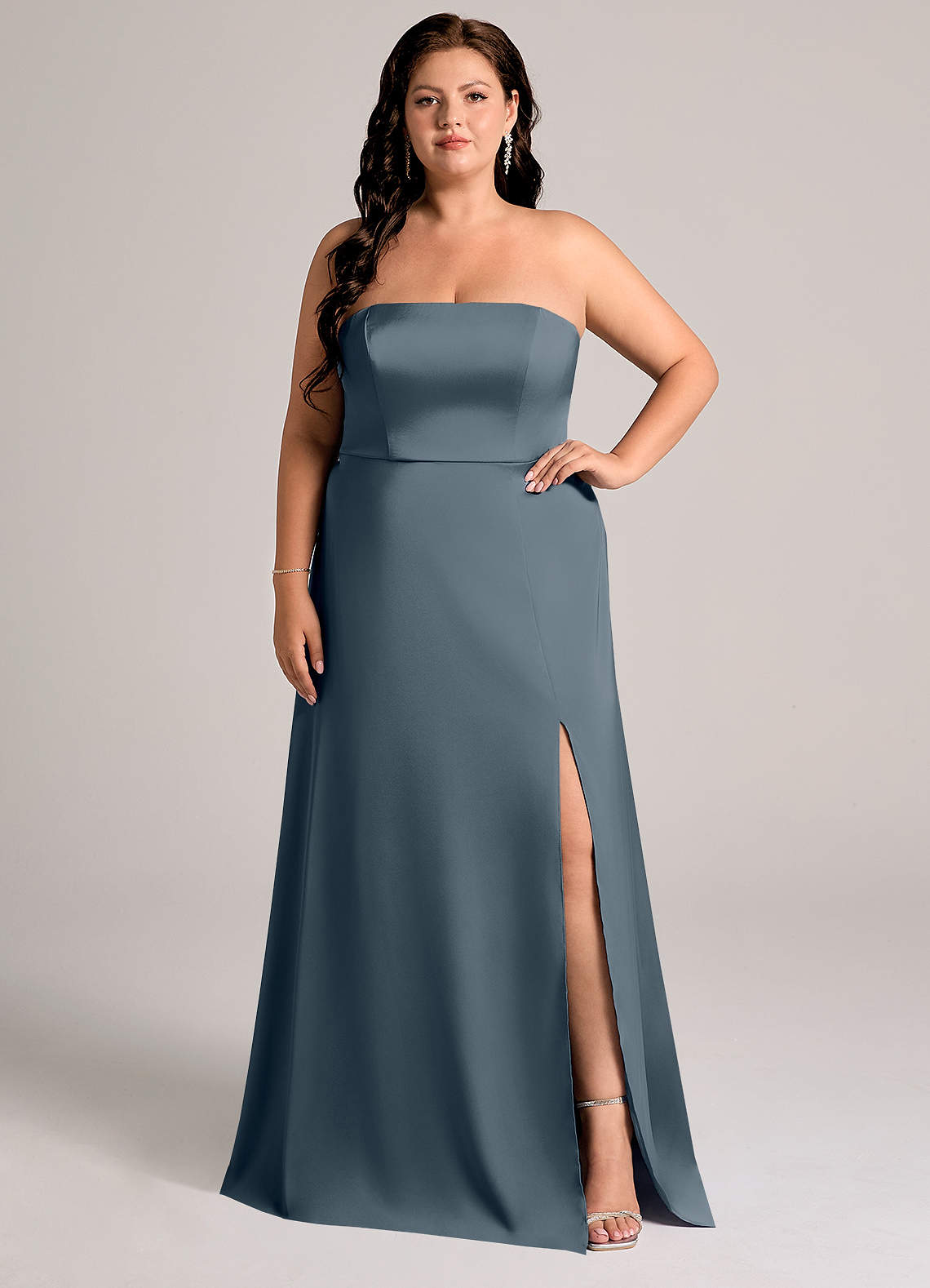 Azazie Wren Bridesmaid Dresses Twilight A-Line Strapless Stretch Satin Convertible Dress image1