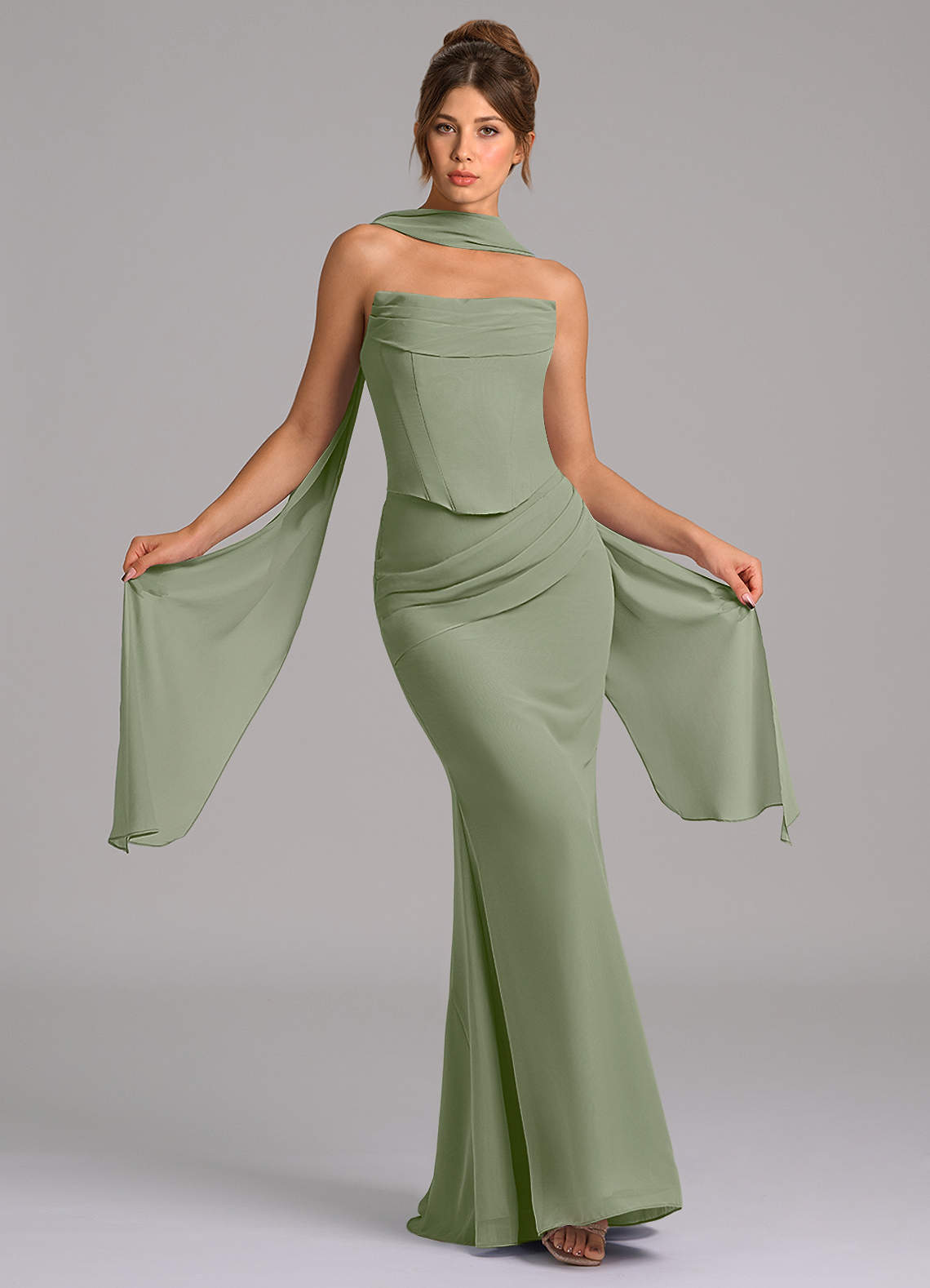 Azazie Sorrel Pistachio Chiffon Bridesmaid Dresses