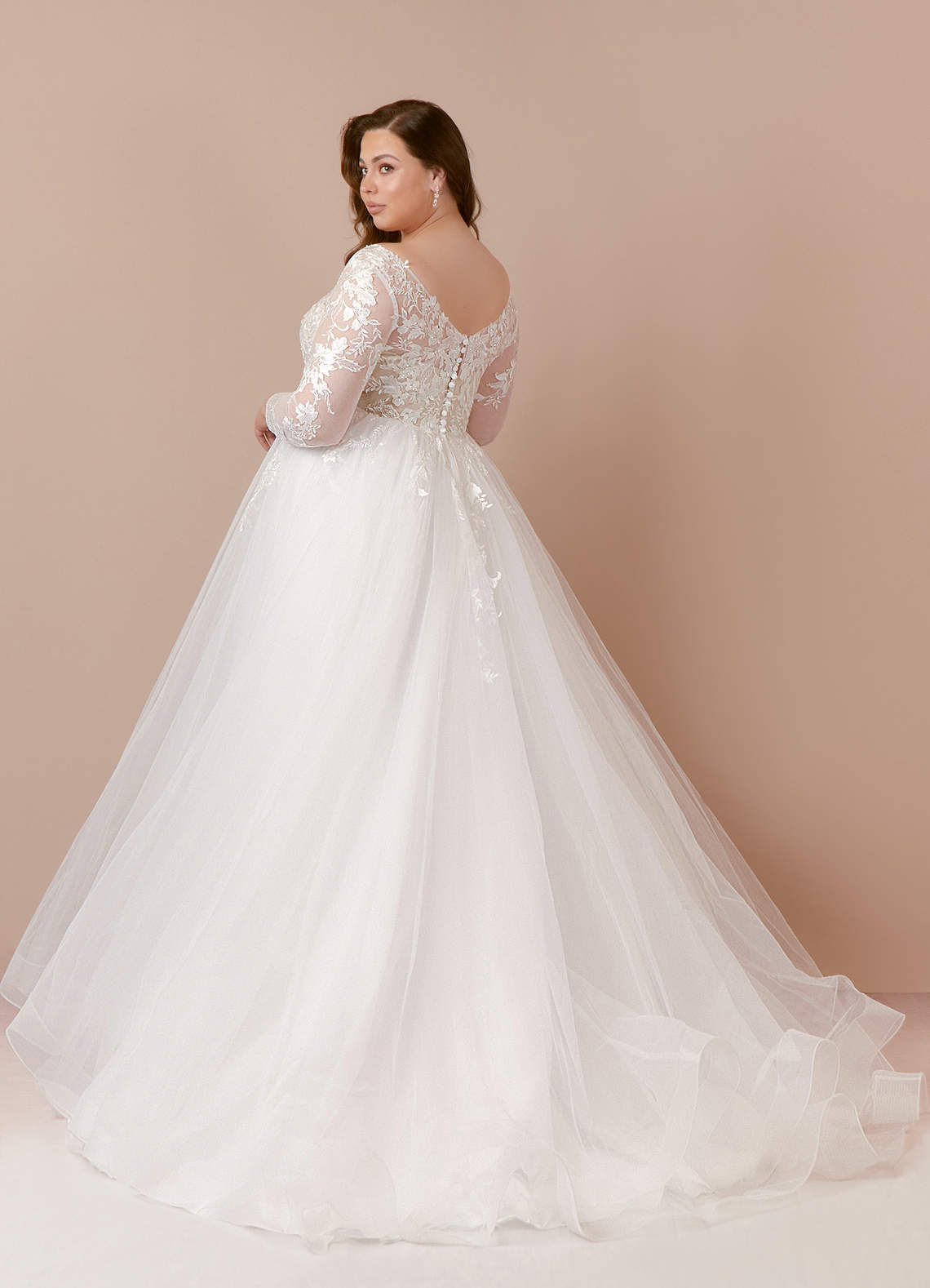 Azazie Freya Wedding Dresses A-Line Sequins Tulle Chapel Train Dress image1
