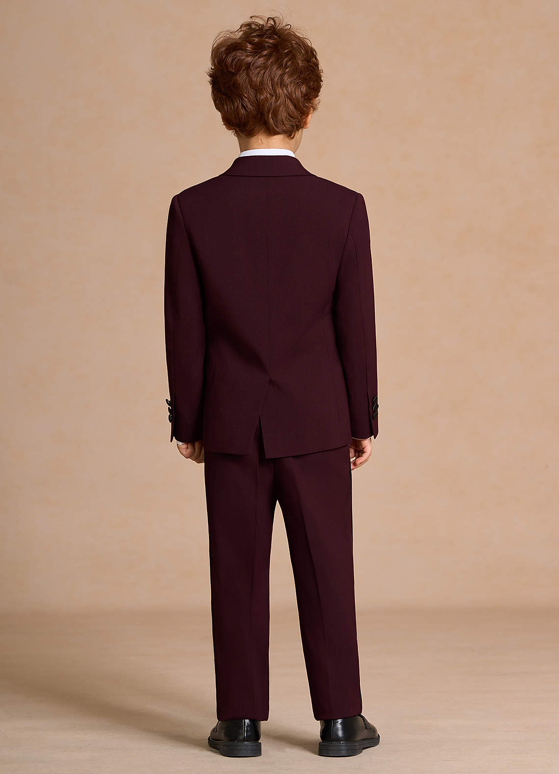 front Michael Burgundy Boys Peak Lapel 2-Piece Tuxedos