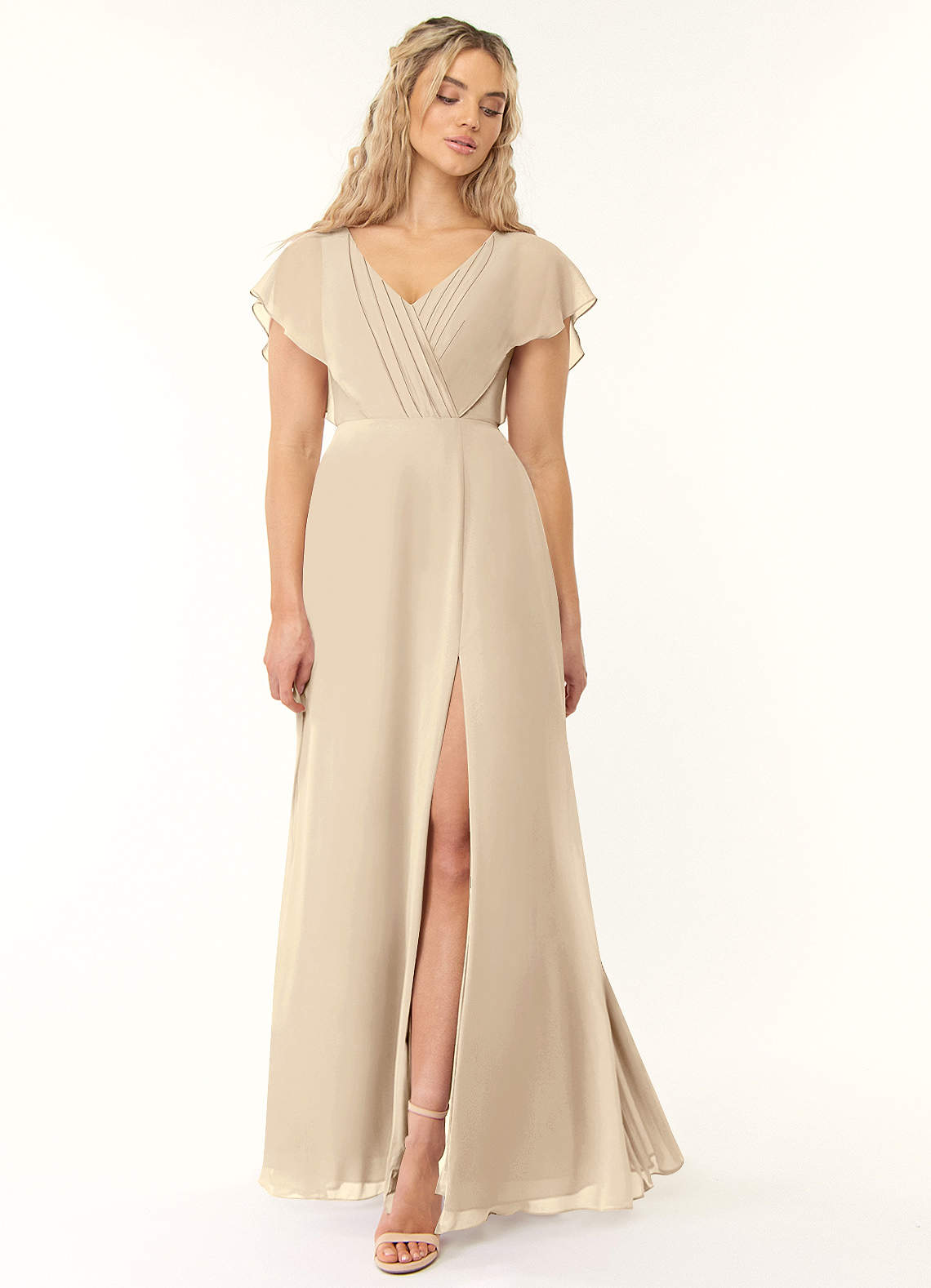 Azazie on sale champagne dress