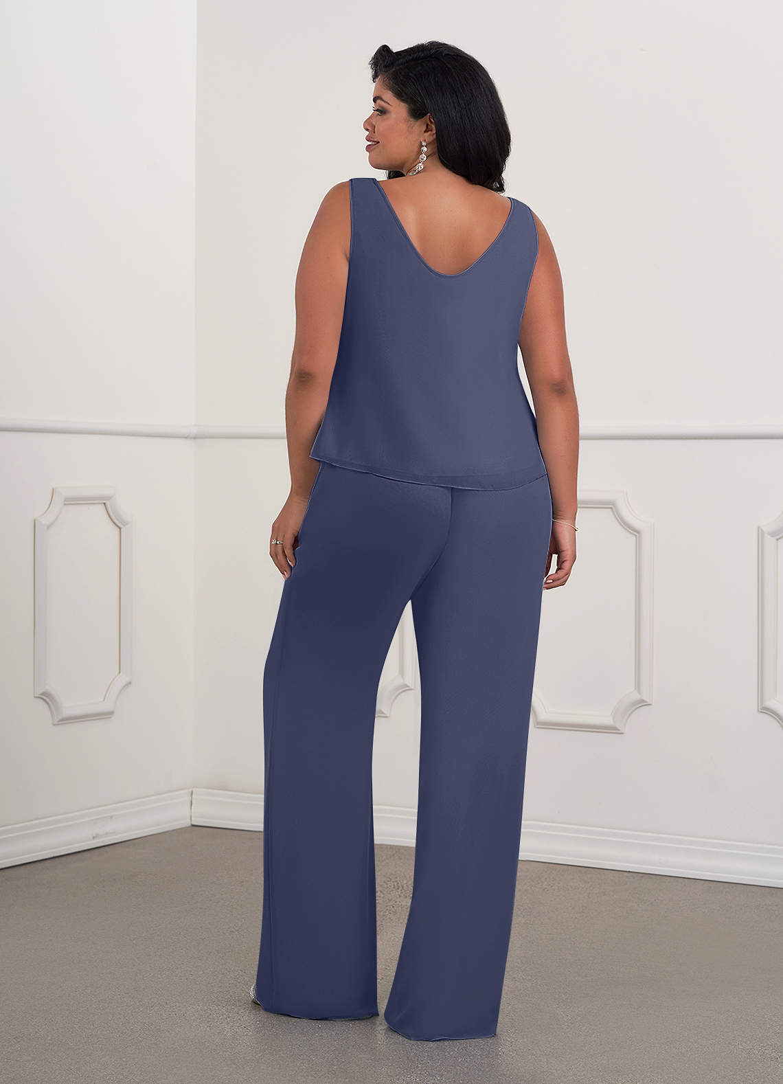 Azazie Maura Mother of the Bride Dresses Stormy Jumpsuit/Pantsuit Sequins Chiffon Dress image5