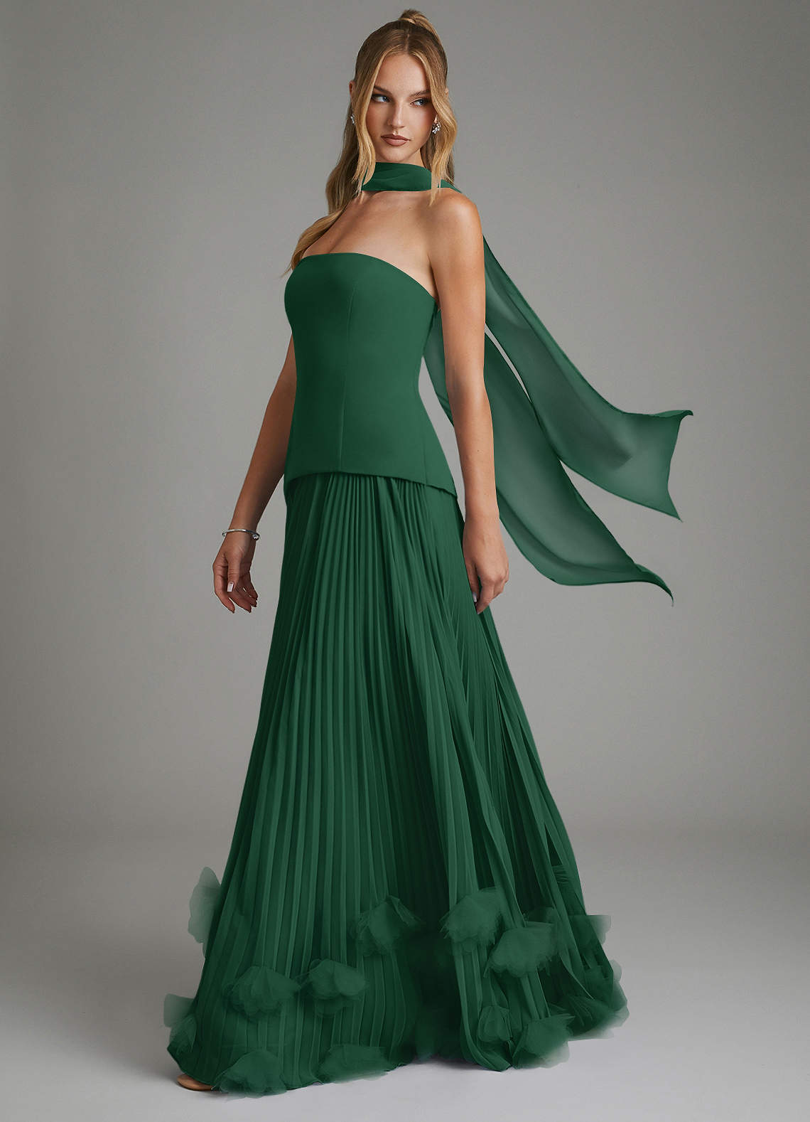 alex evenings green dress Azazie A-Line Strapless Floor-Length Chiffon Bridesmaid Dresses Maxi dress