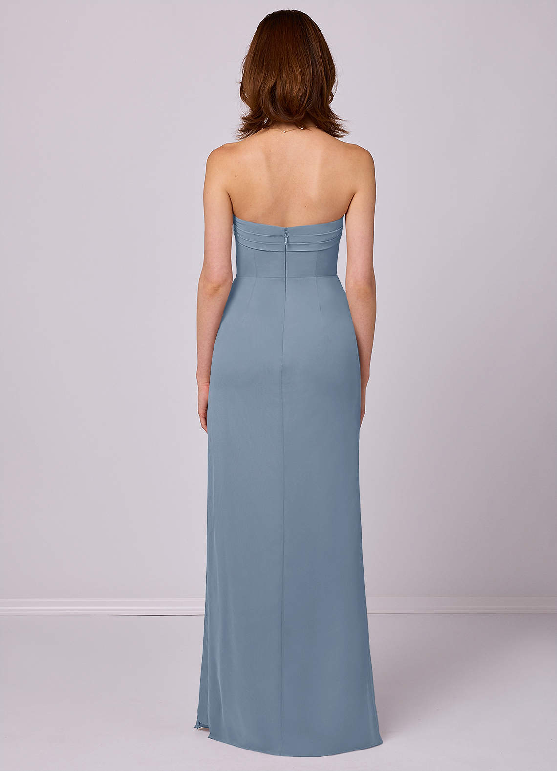 Barbie ♥ Azazie Bridesmaid Dresses Sheath Strapless Chiffon Floor-Length Dress image10