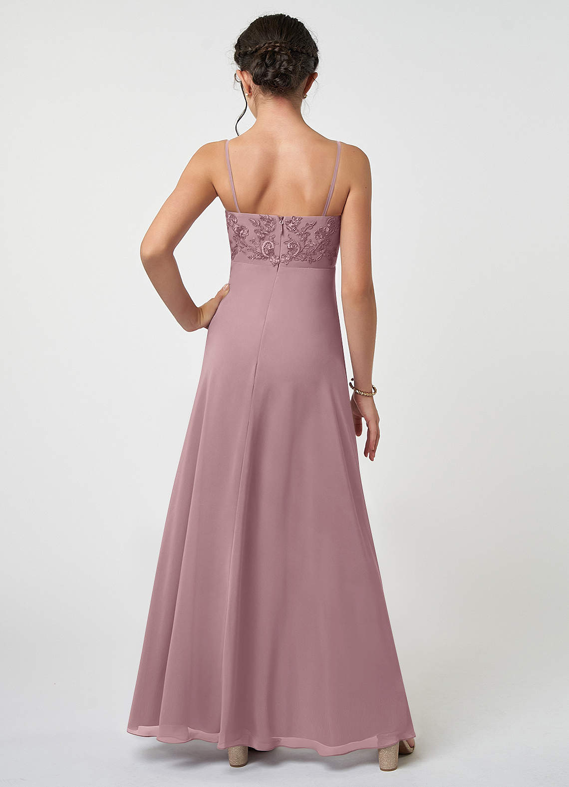 Stretch Lace Chiffon Junior Bridesmaid Dress