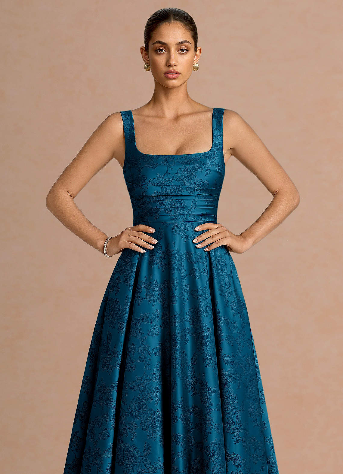 azaria maxi dress Azazie Maxi Floor-Length Dresses A-Line Wedding Guest Formal Semi-Formal Black Tie Dresses Square Mocha Coco