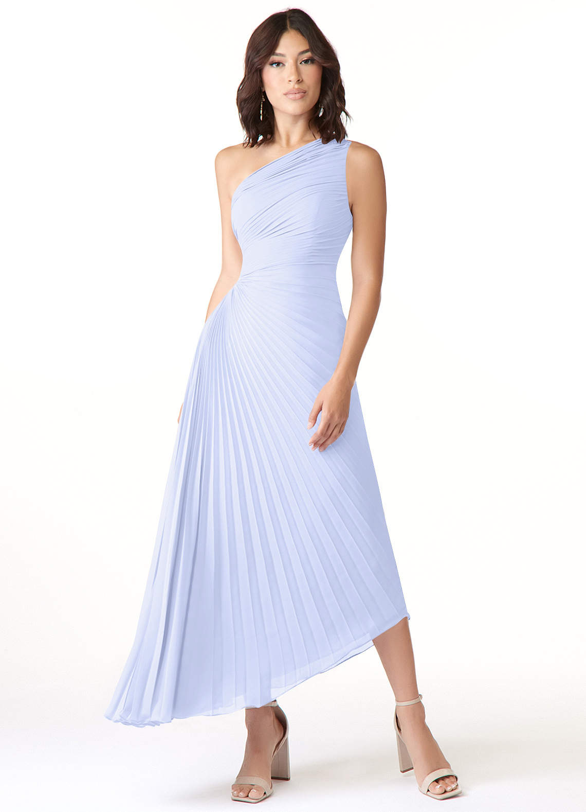 Azazie Kirra Bridesmaid Dresses Lavender A-Line One Shoulder Chiffon Dress image1
