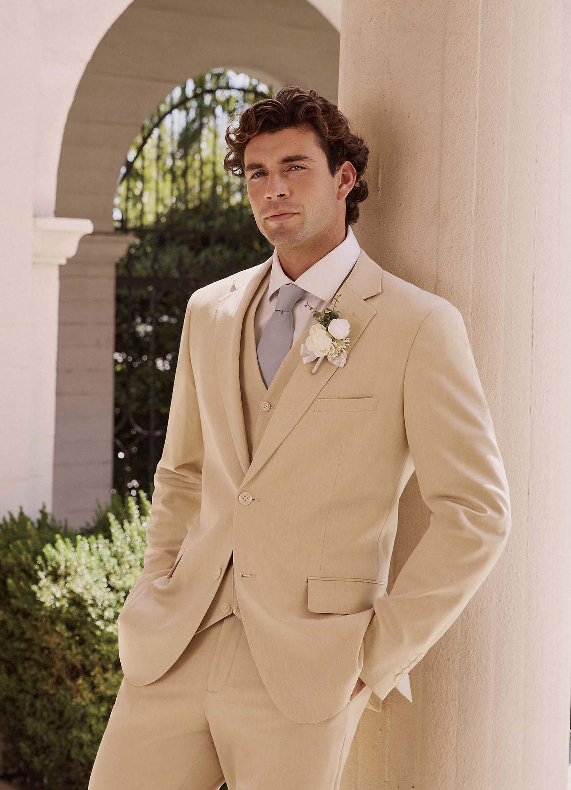 front Savile Bronceado Saco de traje de mezcla de lana