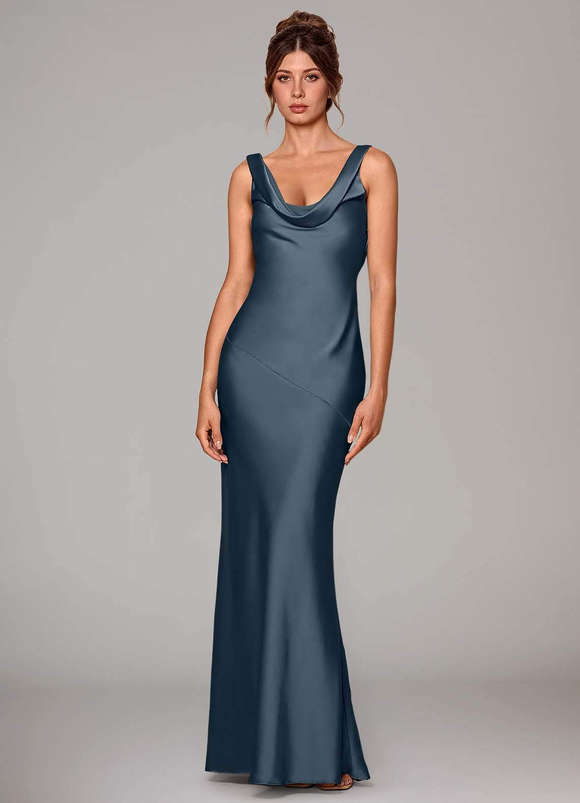 Azazie Rylina Bridesmaid Dresses Twilight Mermaid Stretch Satin Dress image1