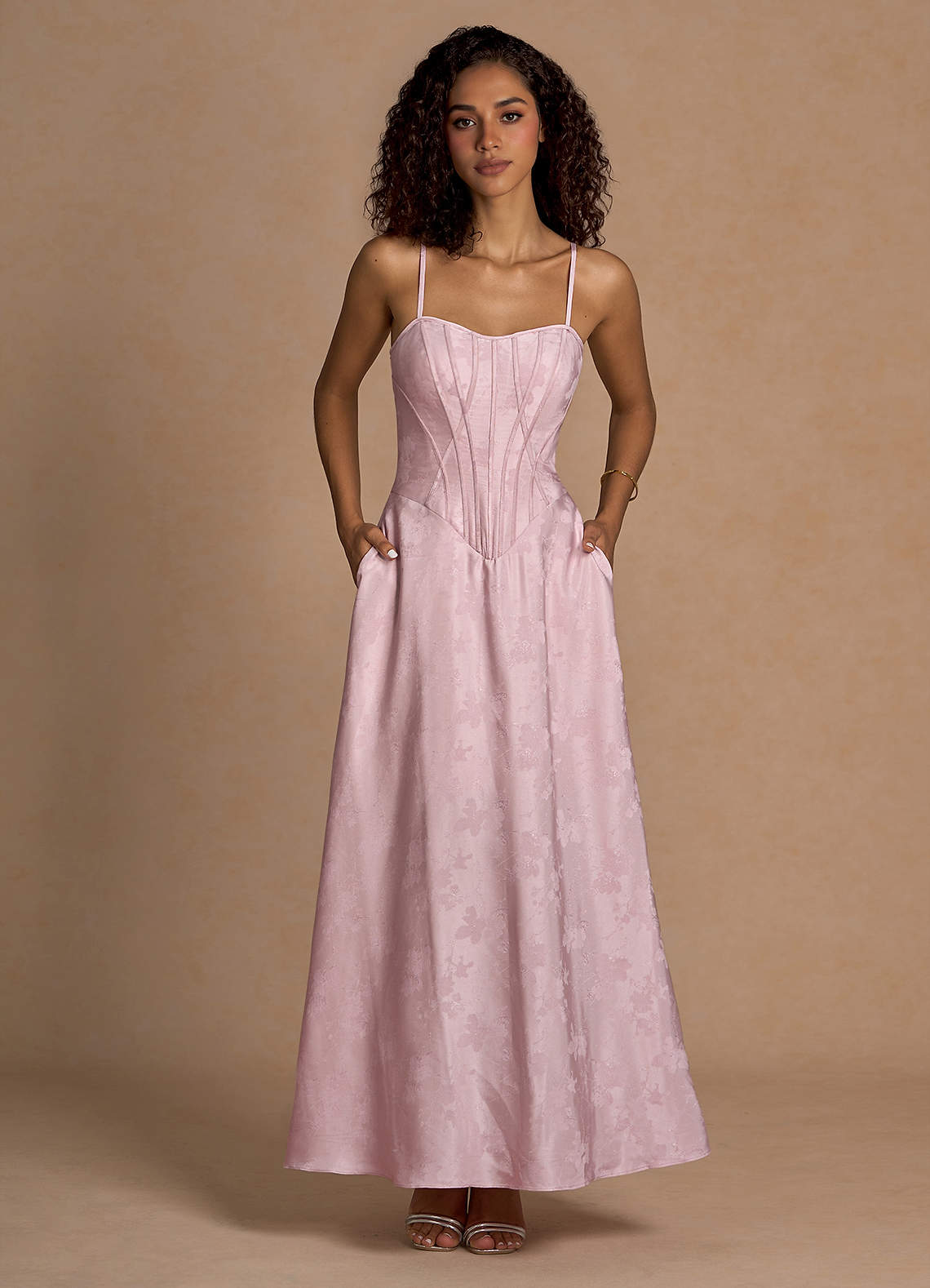 Maxi jurk Clementine Zacht Roze image1