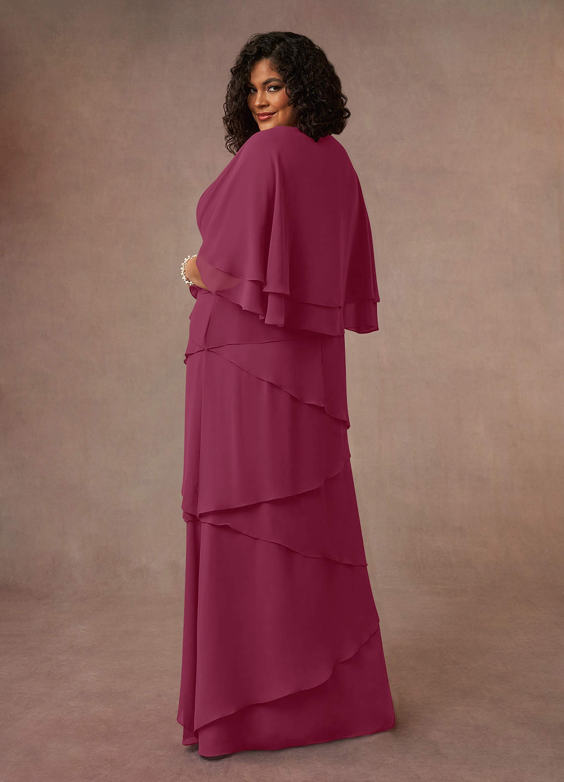 Azazie OHara vestidos de madre de la novia Vestido de Mora de Gasa de Corte en A con Cuello en V image10