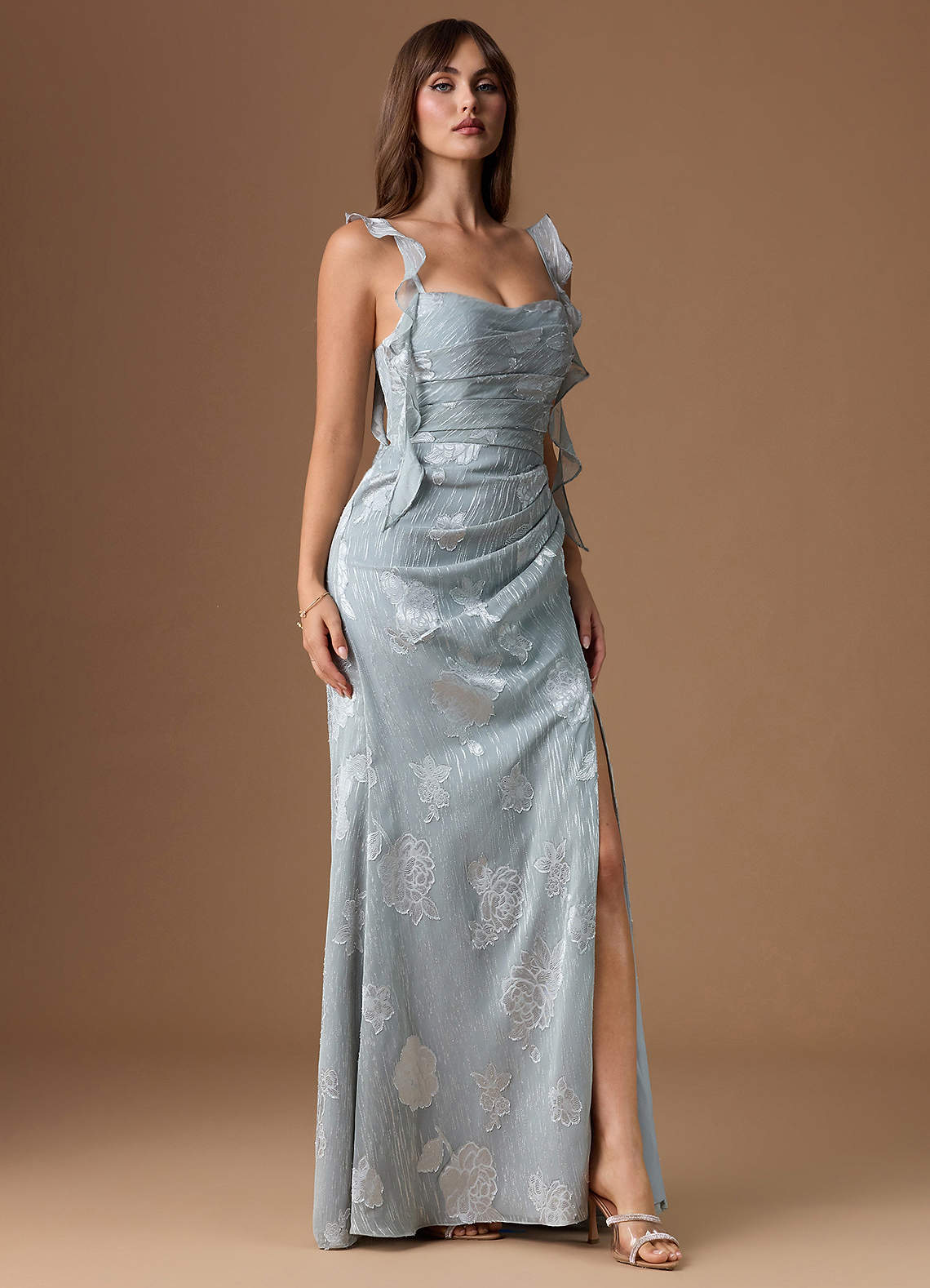 Nayrie Mint Gray Maxi Dress