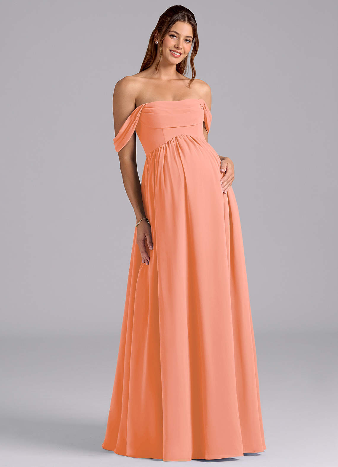 a line pleated chiffon floor length dress Azazie Saige Animal Print this chiffon A Color:Spring Green How to choose a