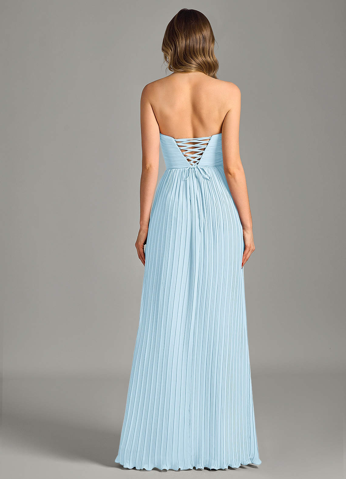 Azazie Becka Brudepigekjoler En streg Stropløs Chiffon Gulv-længde Kjole image1