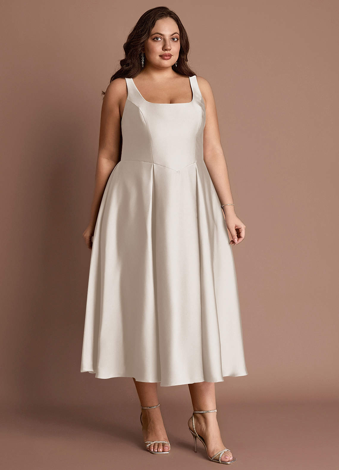 Olivia Cream Pleated Midi Dress image9