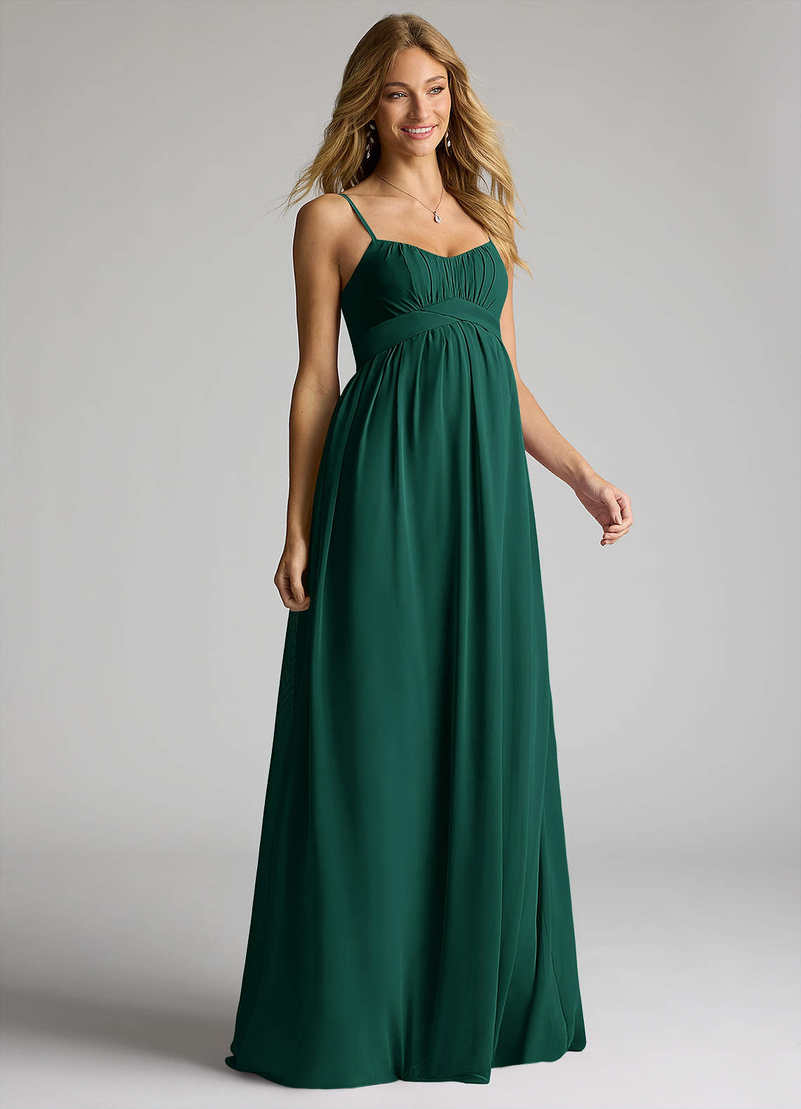 Azazie Llana Abiti da damigella d'onore premaman Abito A-Line Chiffon Floor-Length image1
