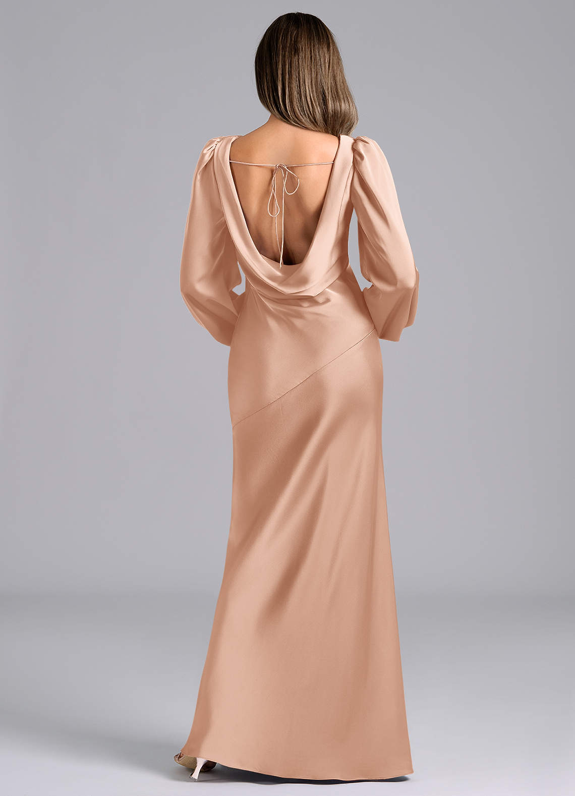 long sleeve backless satin dress white satin long sleeve dress Acetate Satin Long Sleeve Cowl Back Cocktail Dresses Other / Above Knee / US18-parroquiadesanalbertomagno.com