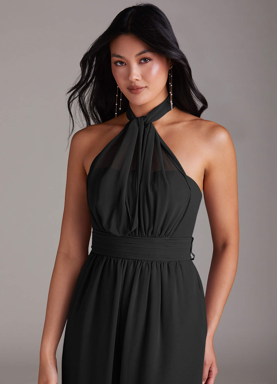 Azazie Lamara Black Chiffon Bridesmaid Dresses | Azazie