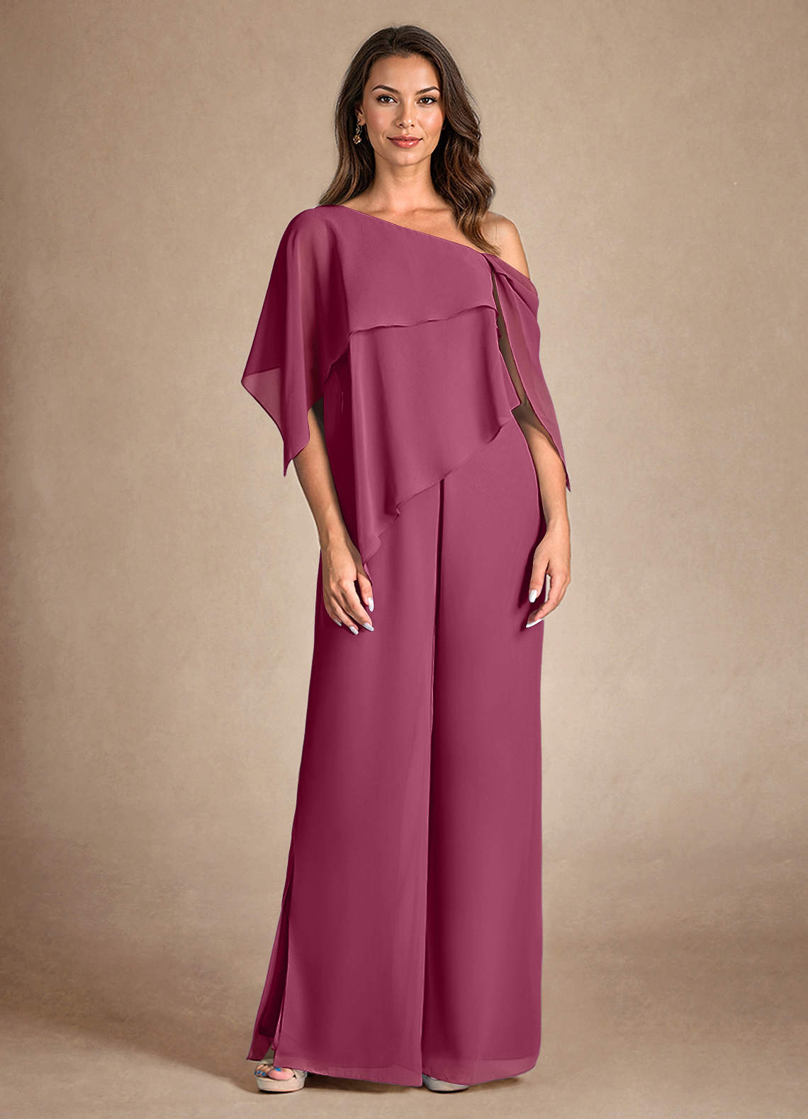 Azazie Halima vestidos de madre de la novia Vestido de Mora de Gasa de Mono/Traje de pantalón con Corte Lateral image6