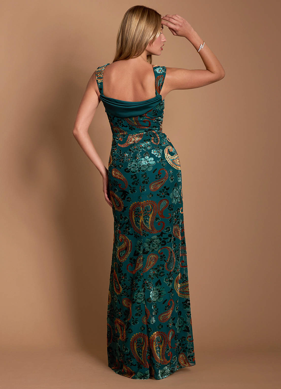 turquoise and brown maxi dress Turquoise Floral Maxi Dress M