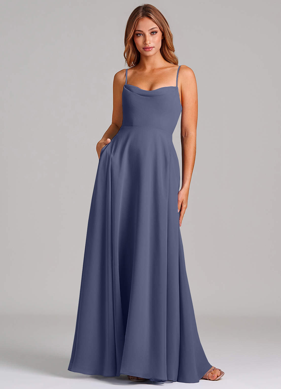 elle bridesmaid dresses Azazie Stormy Chiffon model: Eloise
