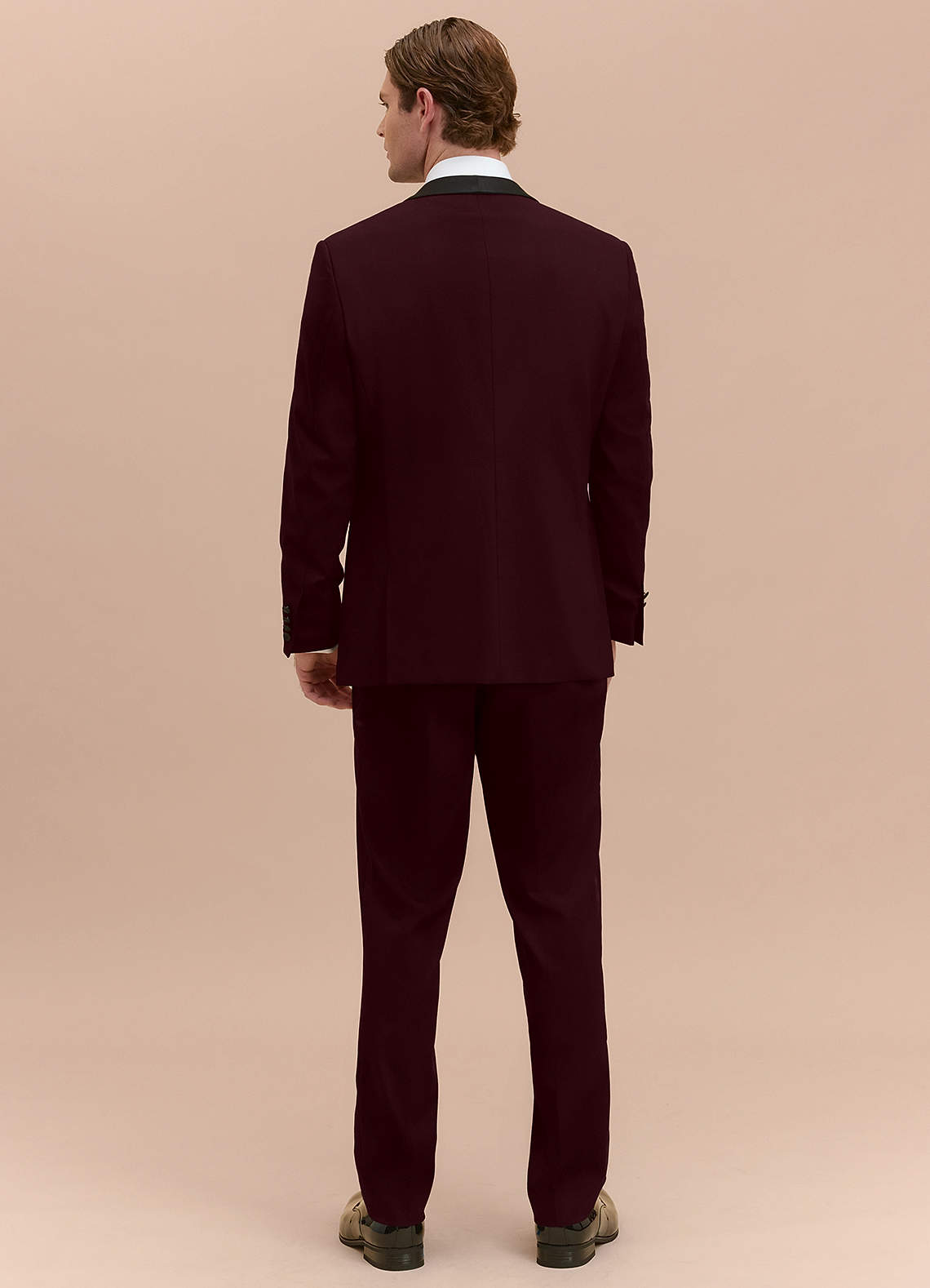 front Winston Borgogna Giacca da smoking con revers a scialle