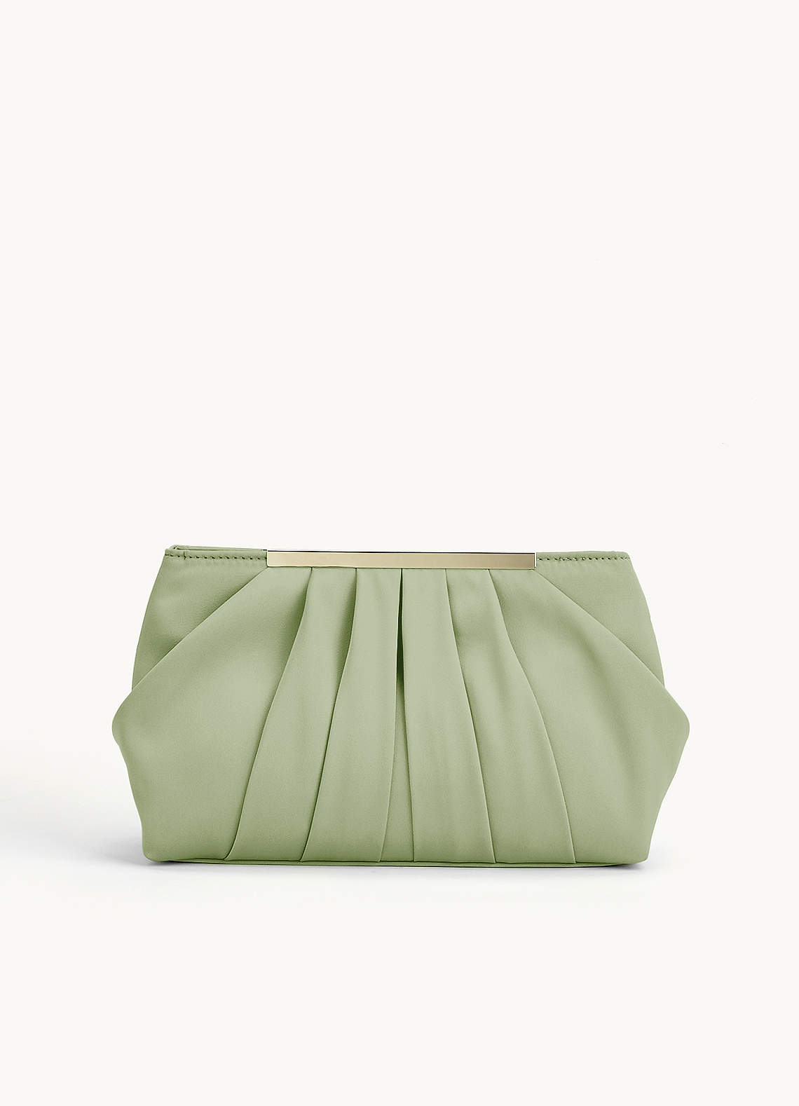 front Stretch Satin Pleated Clutch