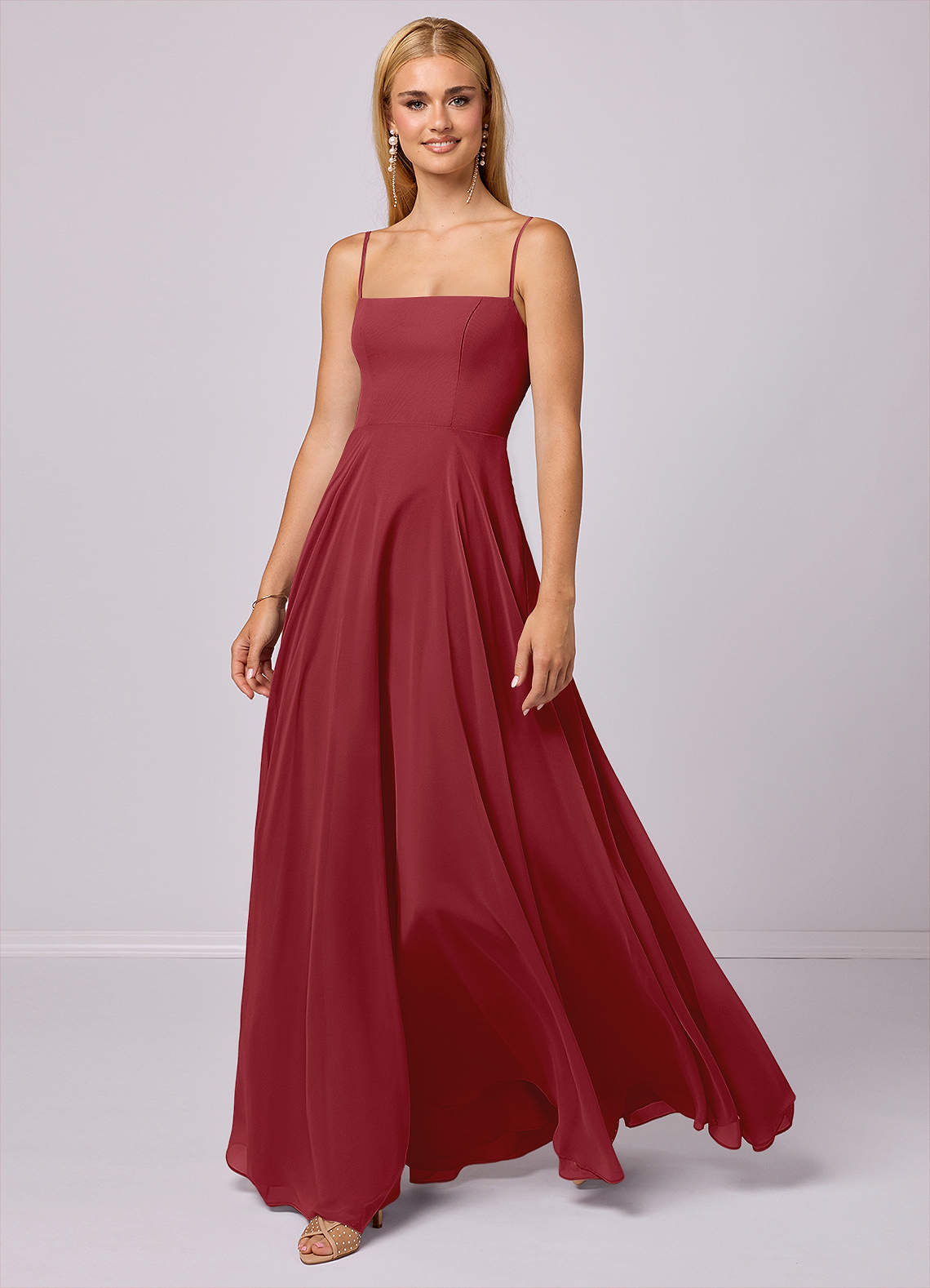 Barbie ♥ Azazie Bridesmaid Dresses Pomegranate A-Line Chiffon Dress image1