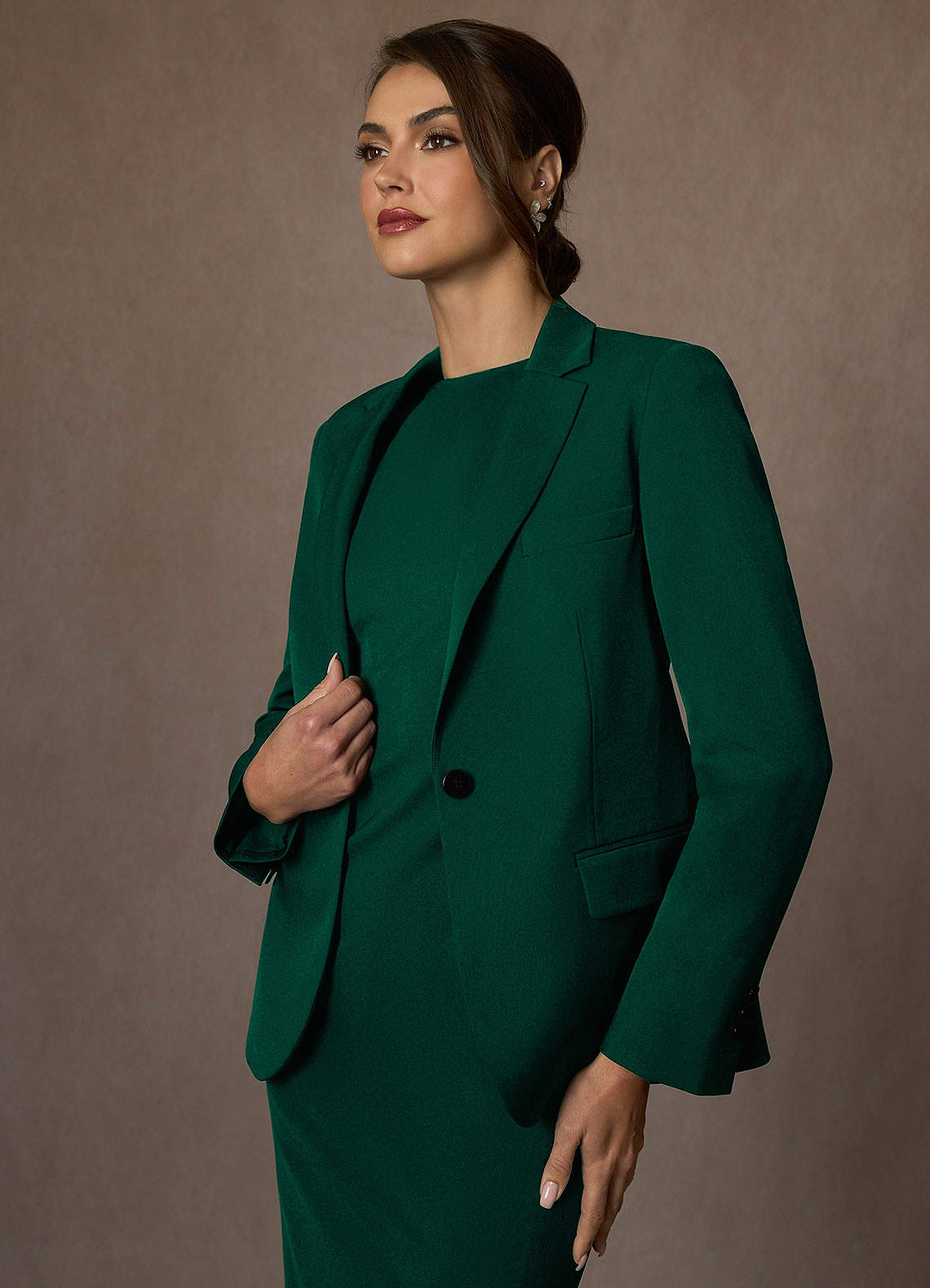 front Kennedy Emerald Structured Stretch Blazer