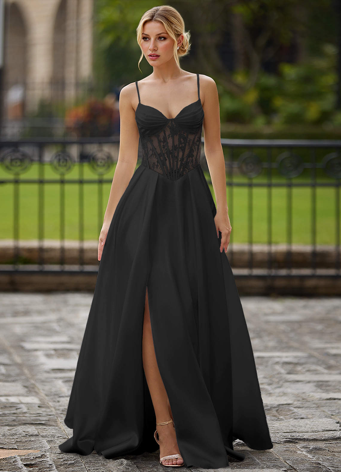 chinese dress ladies Noir Élan Lace Midi Dress – Nimee Studio main image 0