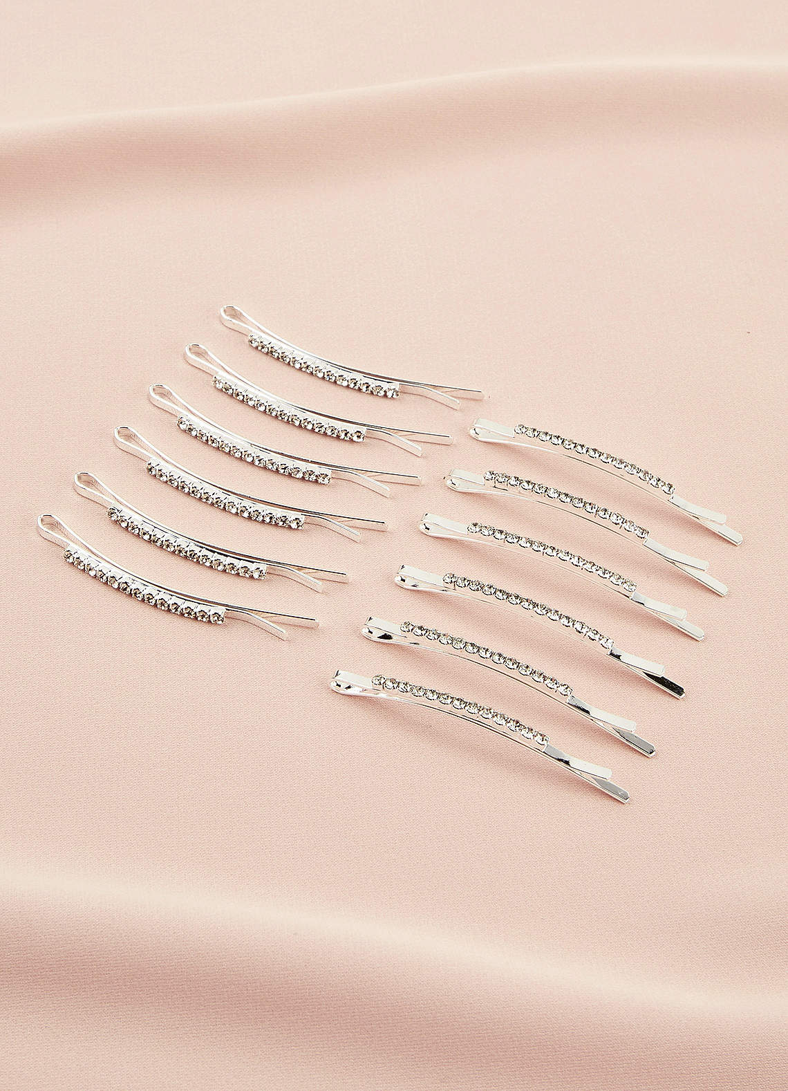 front Twelve-Piece Rhinestone Hair Clip Set