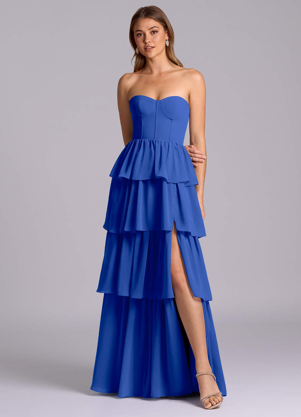 high low royal blue bridesmaid dresses Custom-made Royal Blue Spandex Royal Blue bridesmaid