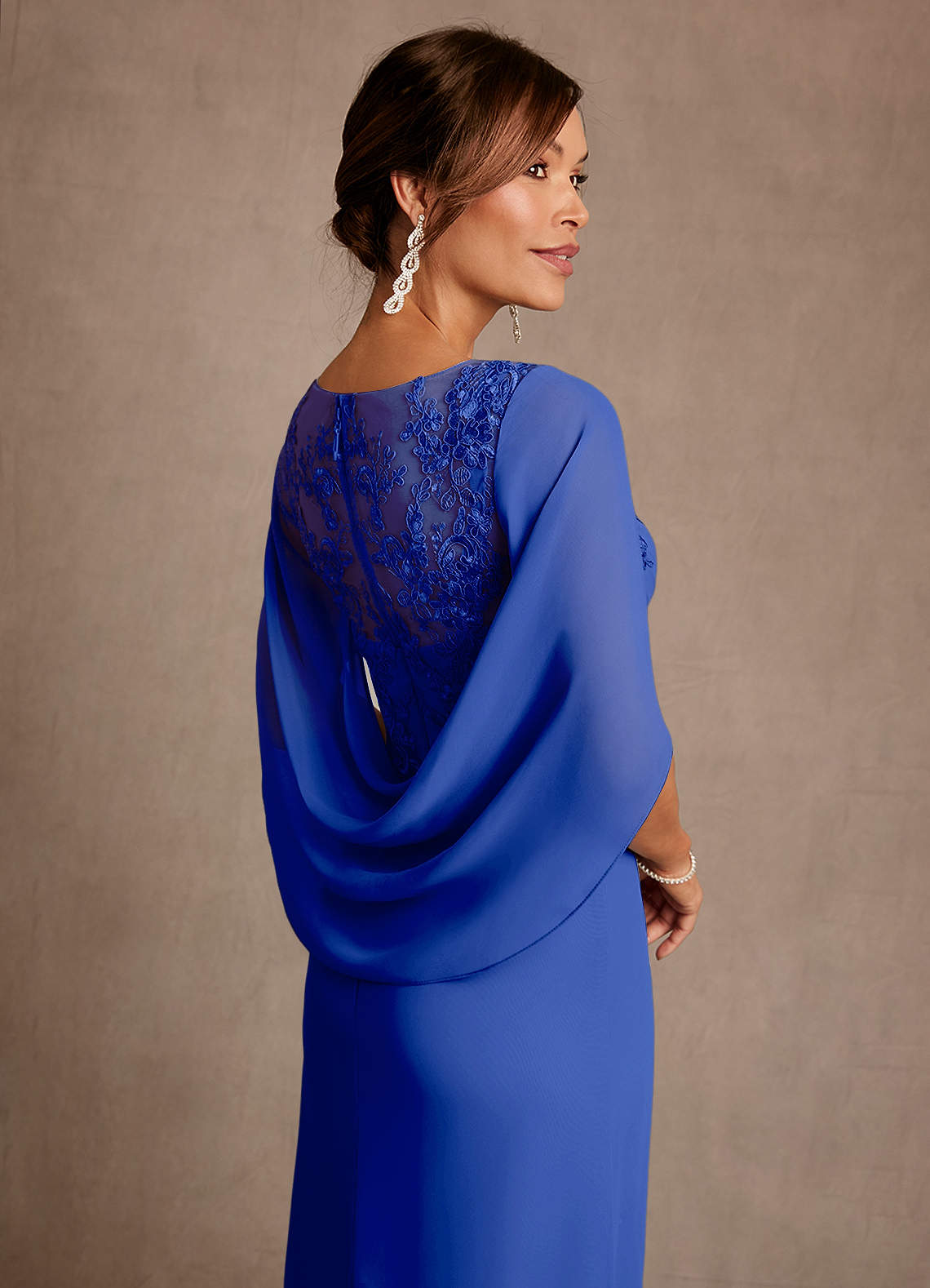 Azazie Santa Clara Mother of the Bride Dresses Royal Blue A-Line Lace Dress image5