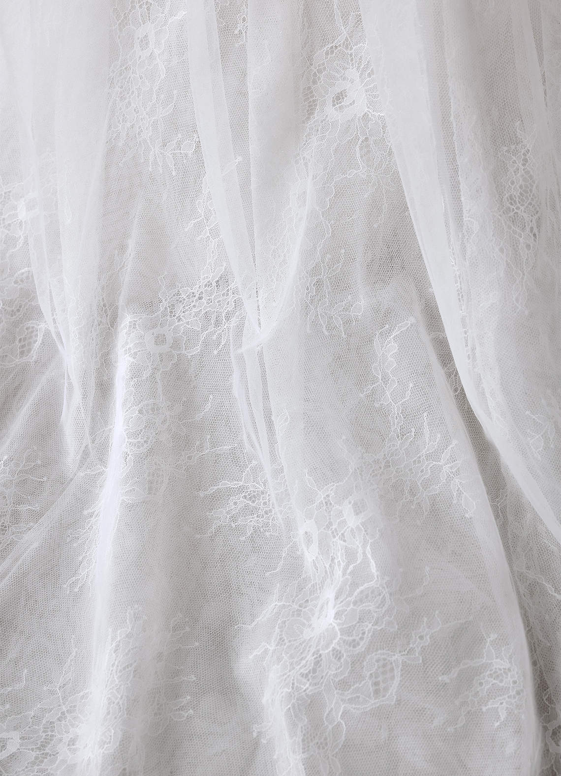 Azazie Cressida Wedding Dresses Diamond White Ball-Gown Lace Tulle Dress image9