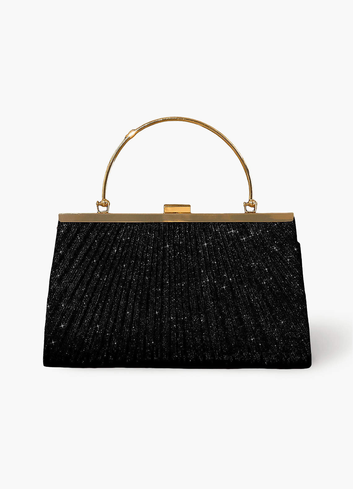 front Glitter geplooide handtas