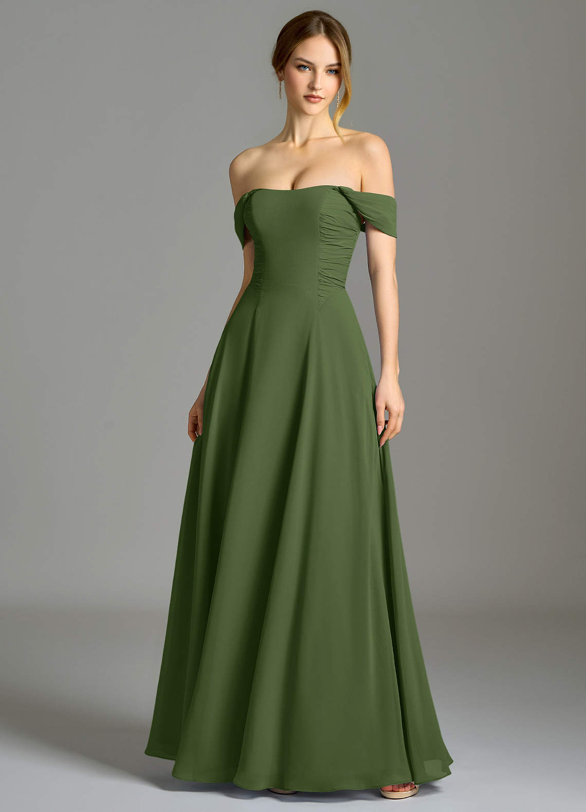 Azazie Oasis Olive Chiffon Bridesmaid Dresses | Azazie IE