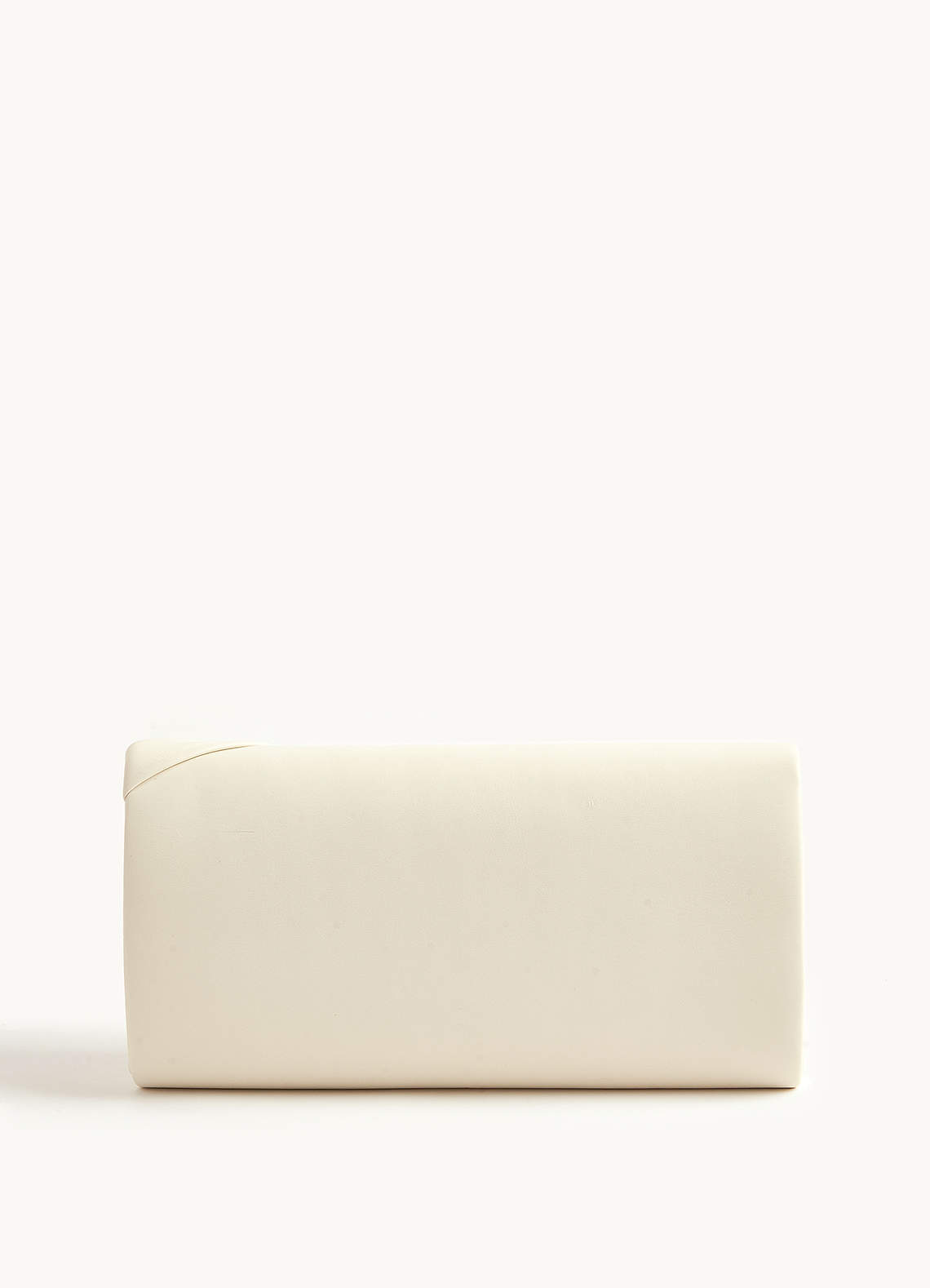 front Pleated Bow Glitter Clutch