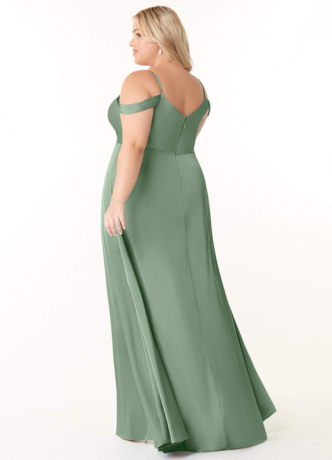 buttercream bridesmaid dresses Zapakasa Women Olive Long Bridesmaid Dress A-Line Sleeveless Wedding Guest  Dress main image 1