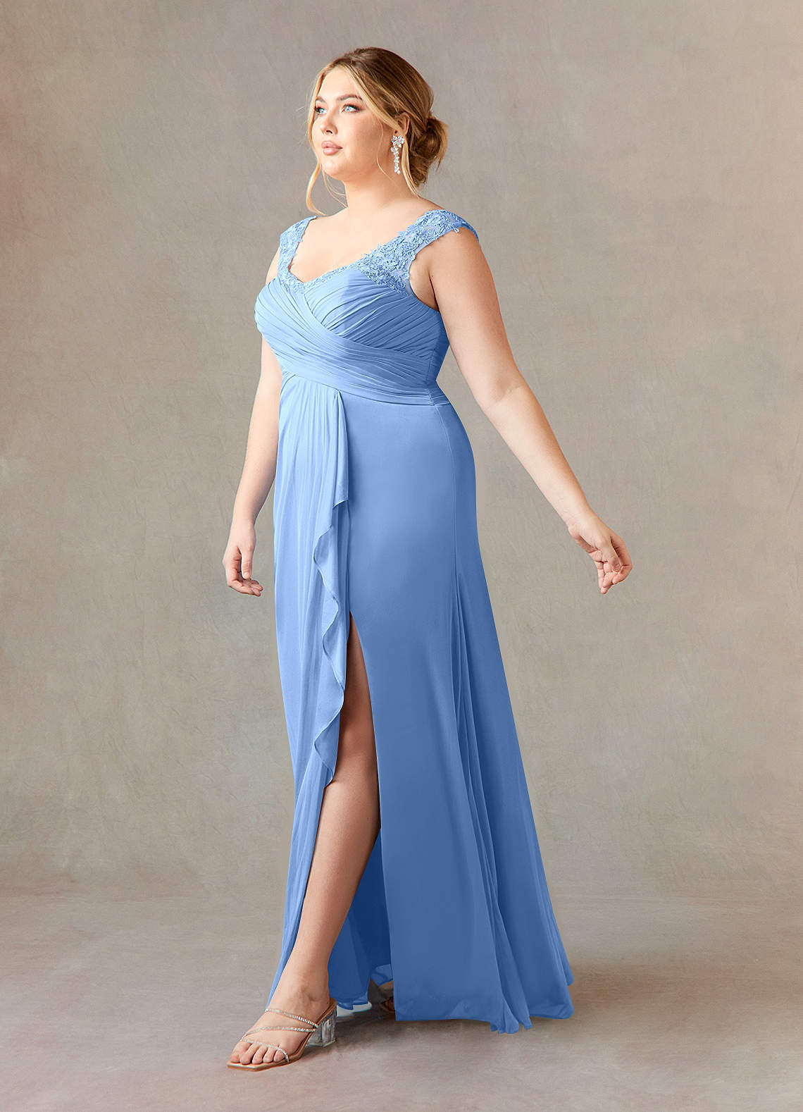 Pillow Talk Sweetheart Neckline Pleated Bust Dress Steel Blue