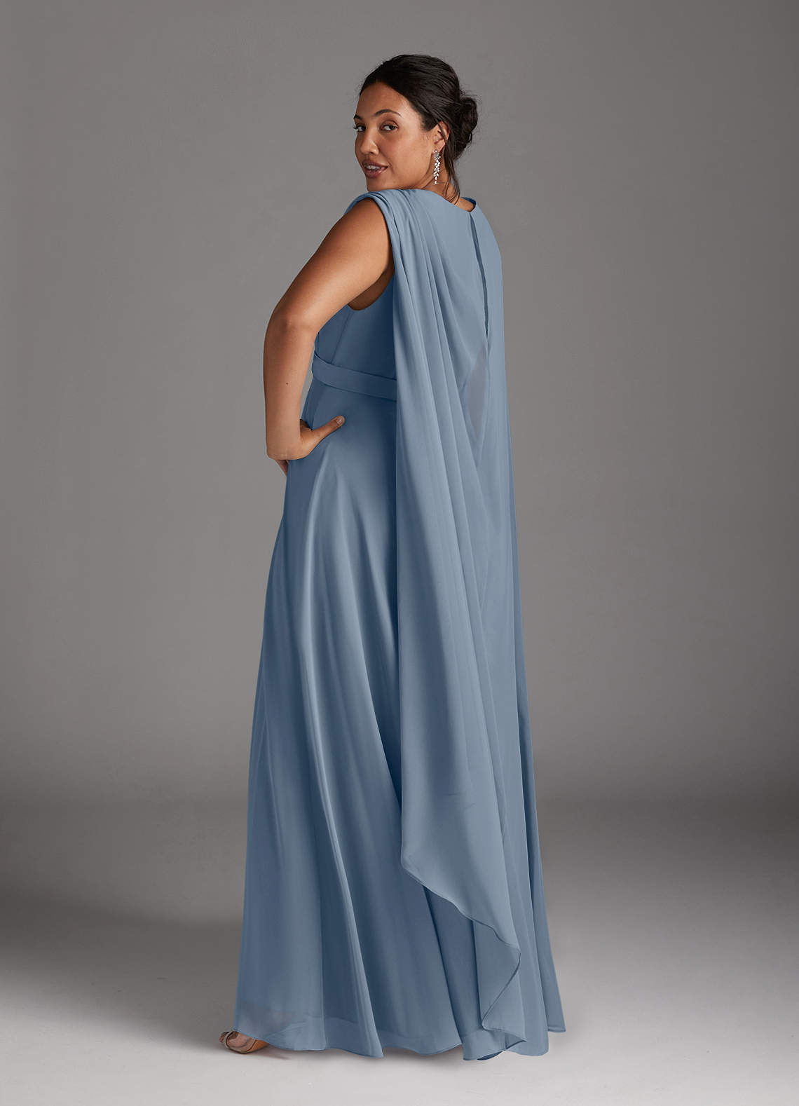 Azazie Isa Mother of the Bride Dresses Twilight A-Line V-Neck Pleated Chiffon Dress image11