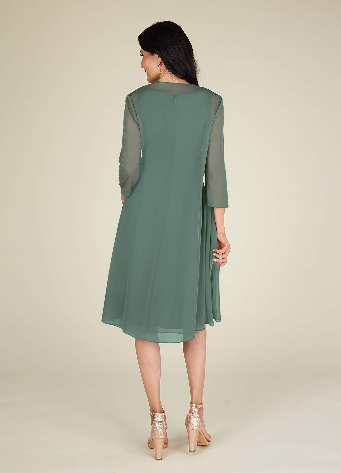 Eucalyptus A-Line Pleated Mesh Dress main image 1