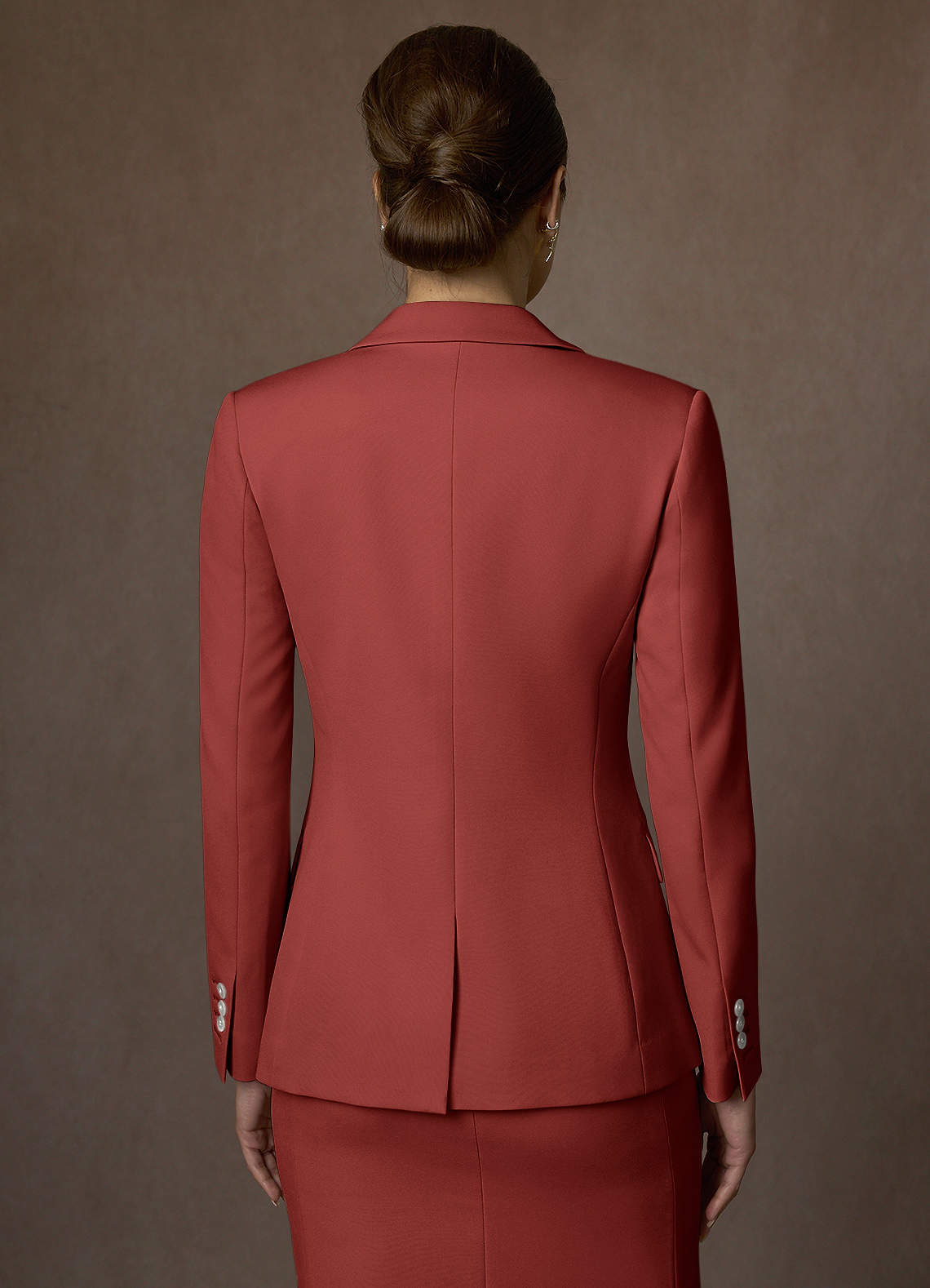 front Kennedy Terracotta Structured Stretch Dress