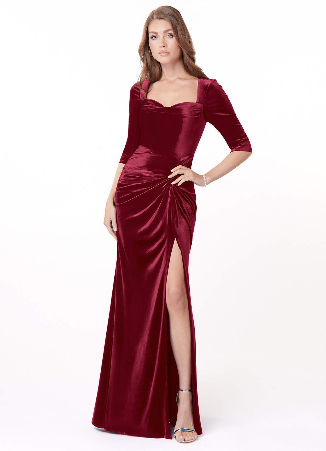 Burgundy Azazie Milia Bridesmaid Dresses | Azazie