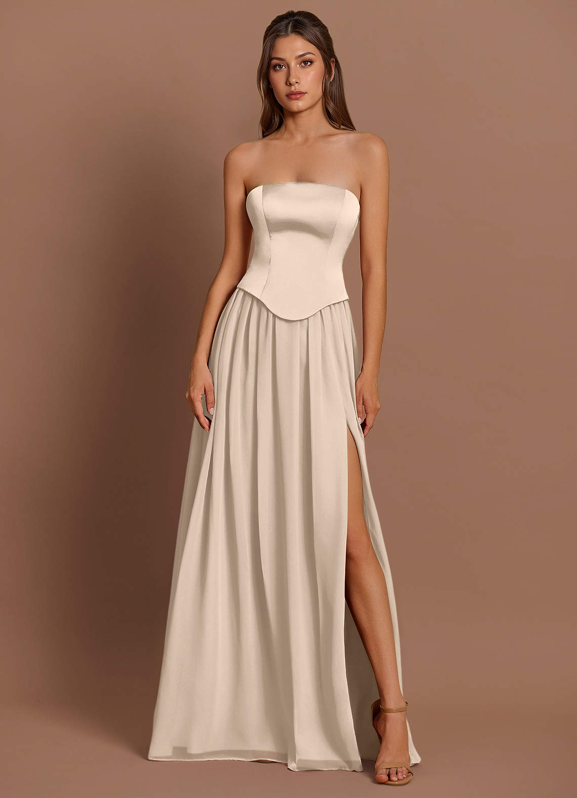 fitted lace wedding dress Snyder Long Sleeve Sheer Maxi Dress | Cream | Womens main image 0